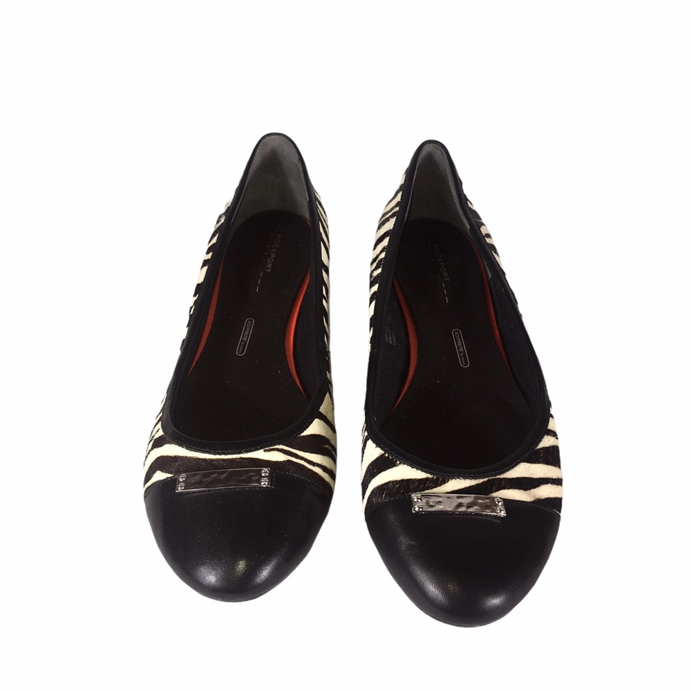EUC - Rockport Adiprene  Zebra Calf Hair&Leather Flats